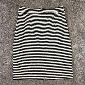Sugarlips Skirt S Pencil Black White Striped Heavy Knit Career Lined Zip Up